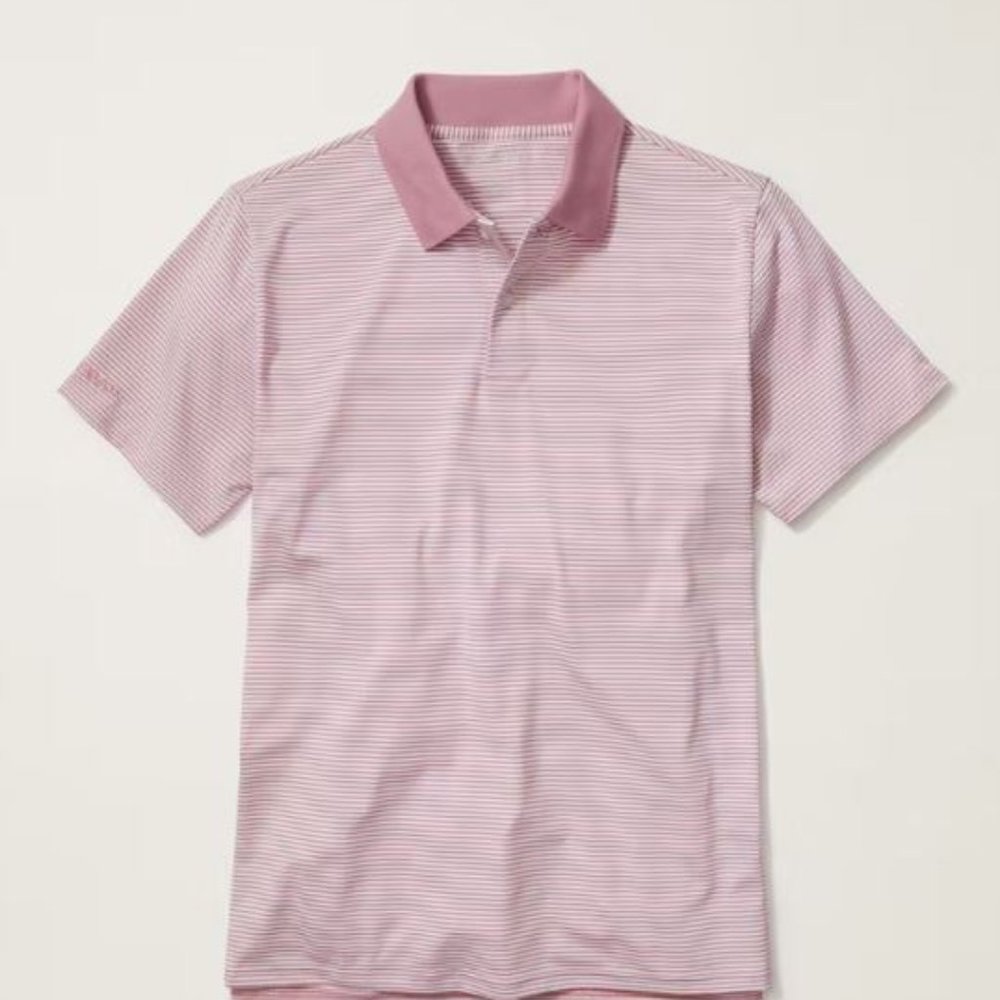 Bonobos-Stretch Pique Polo- Pink Stripe-L